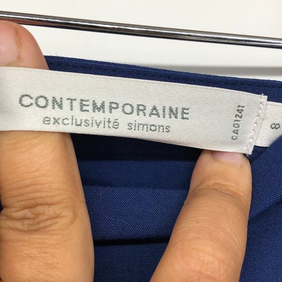 Simons' Contemporaine Blue Pencil Mini Skirt size 8 - Picture 3 of 11